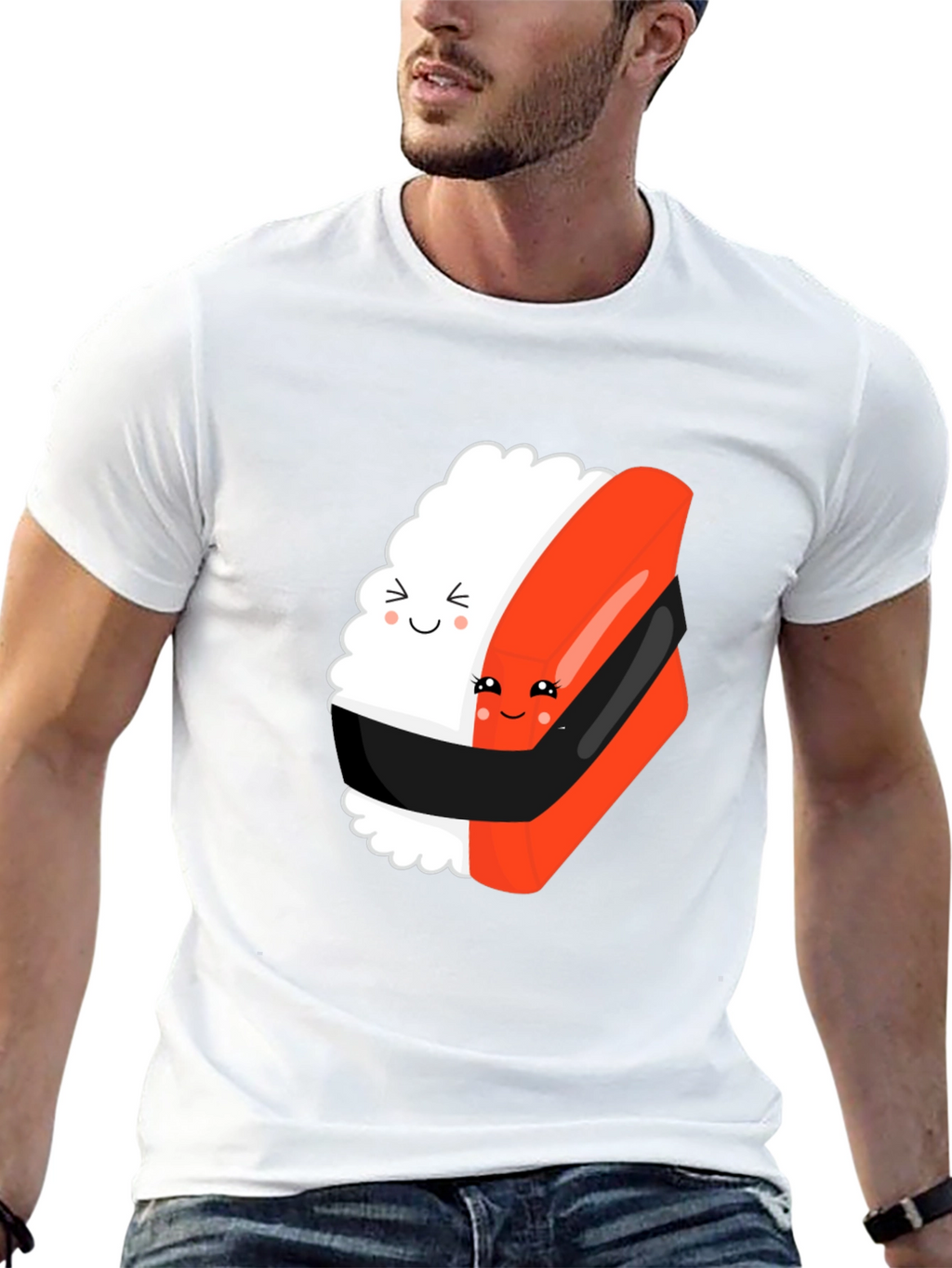 Sushi Hug Black T-Shirt: Cute & Comfy Unisex Tee