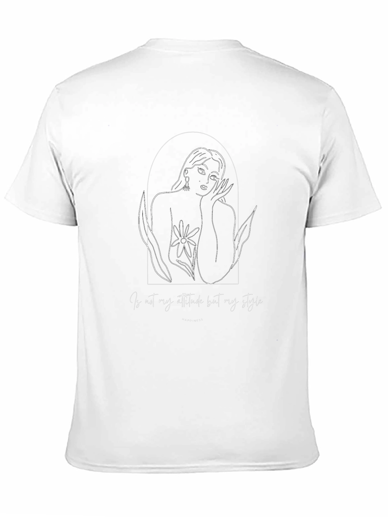 Line Art Woman Graphic Tee - Attitude Style