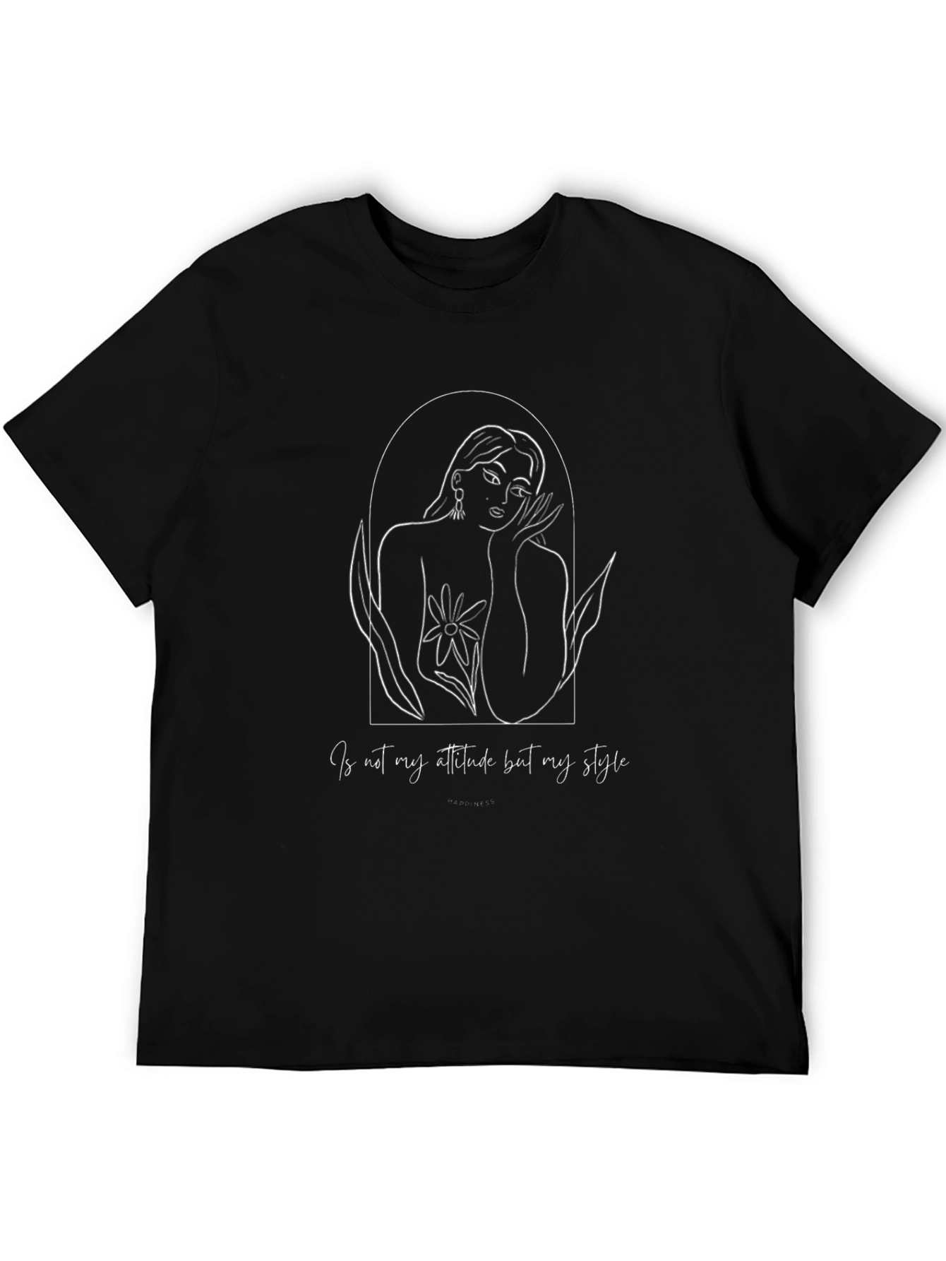 Line Art Woman Graphic Tee - Attitude Style