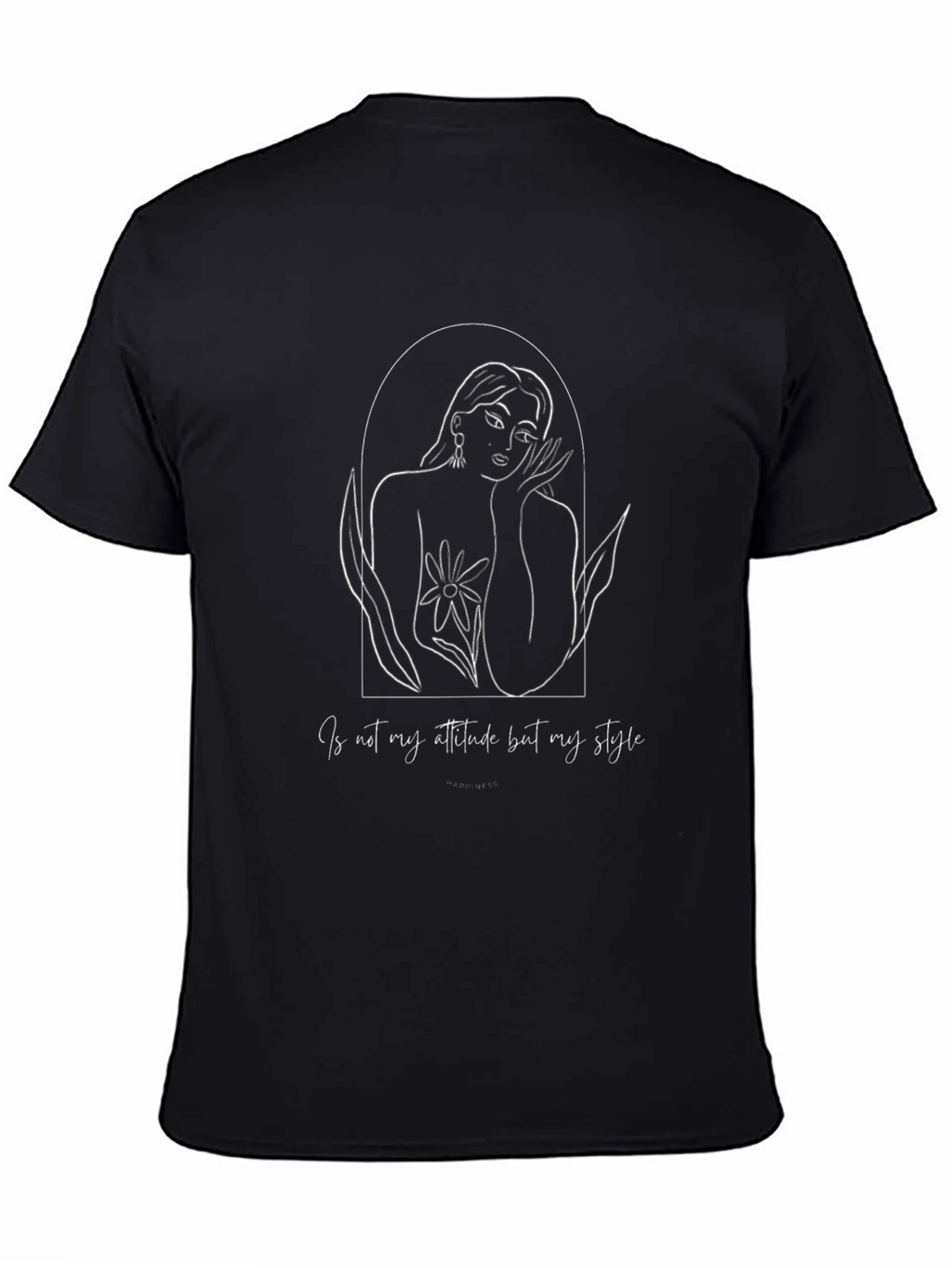 Line Art Woman Graphic Tee - Attitude Style