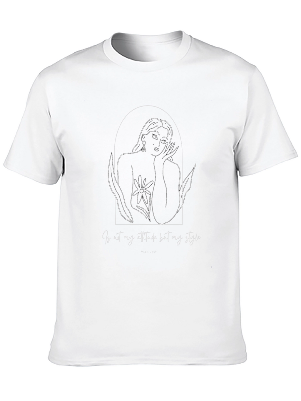 Line Art Woman Graphic Tee - Attitude Style