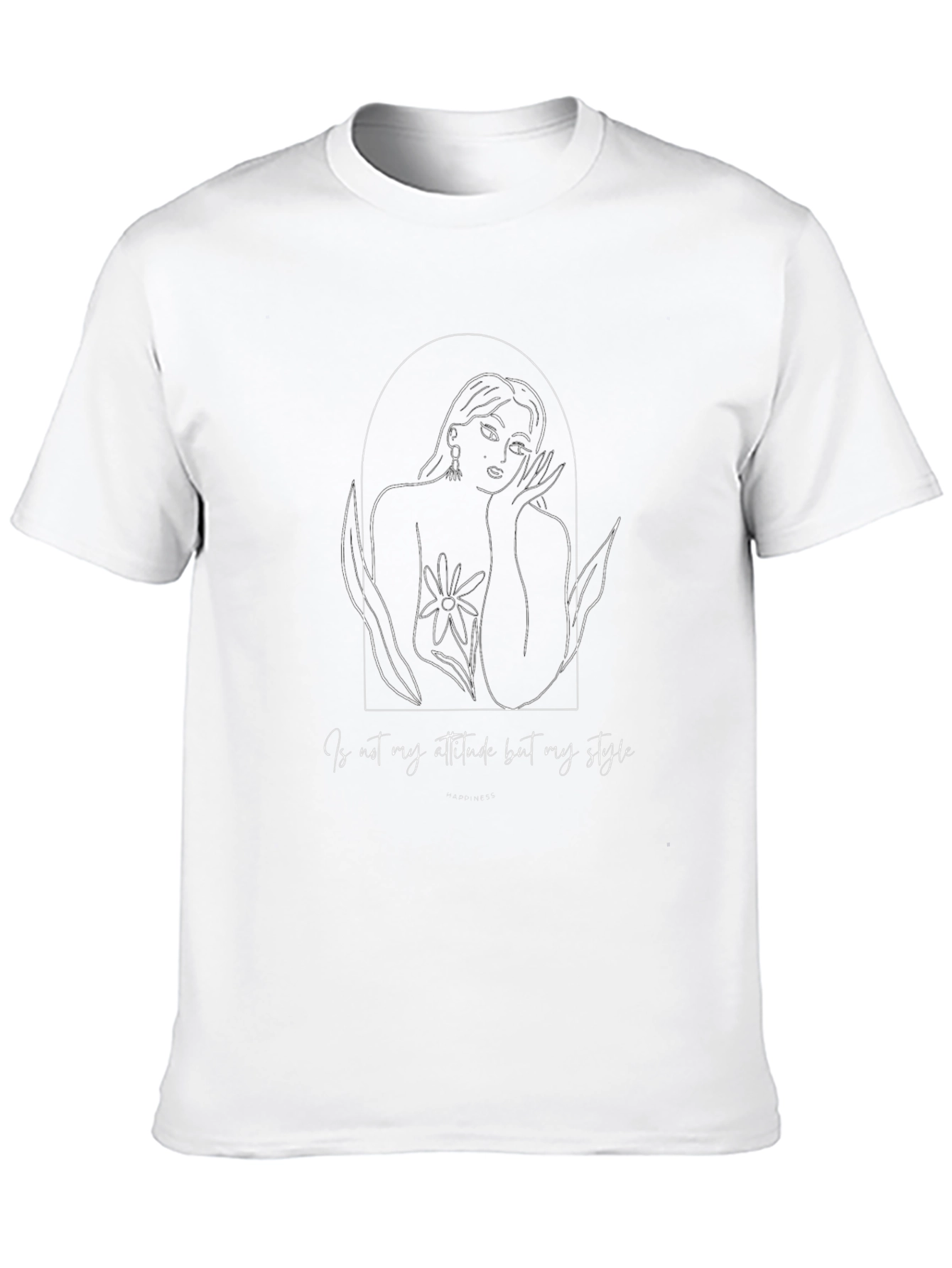 Line Art Woman Graphic Tee - Attitude Style