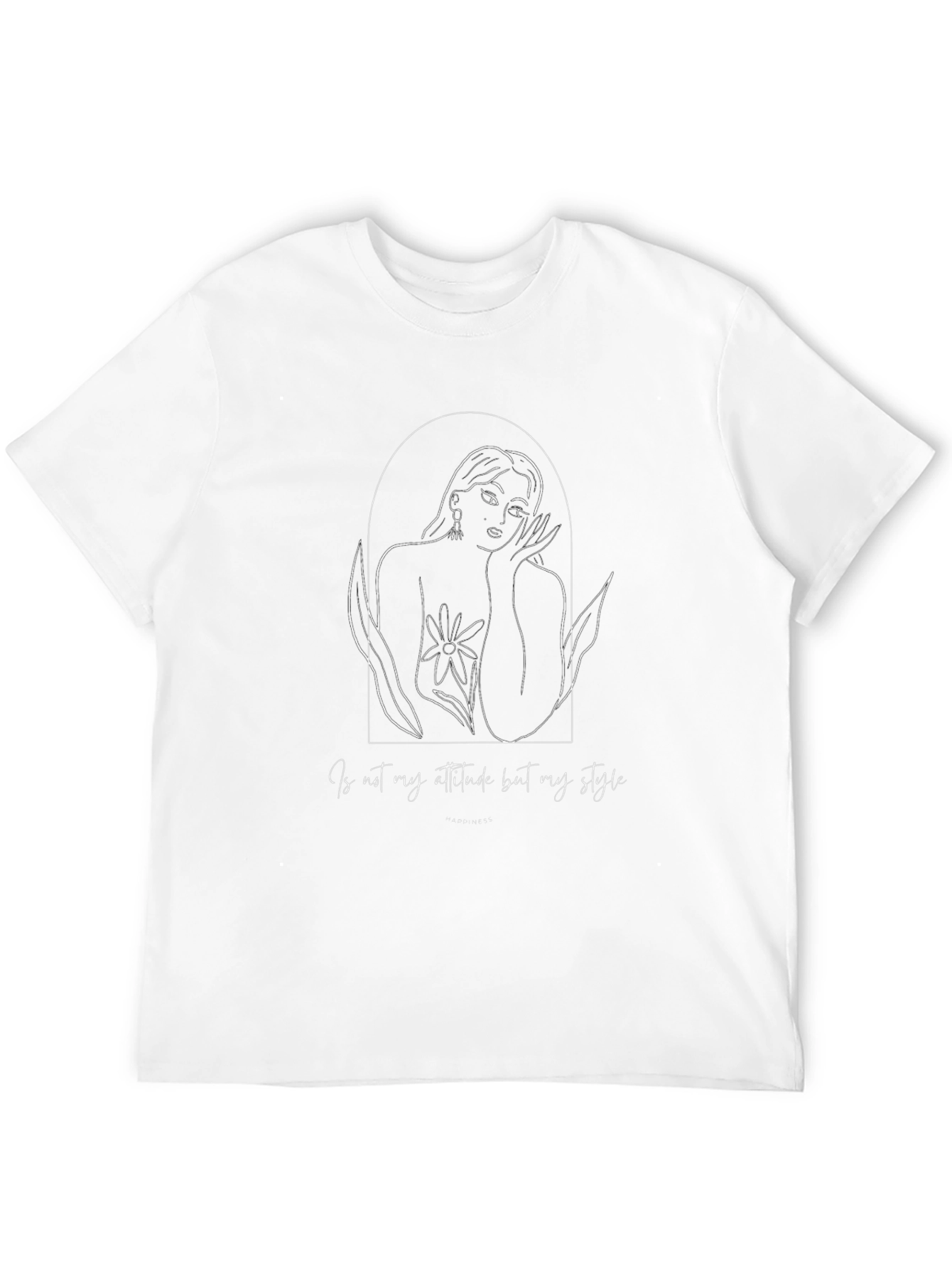 Line Art Woman Graphic Tee - Attitude Style