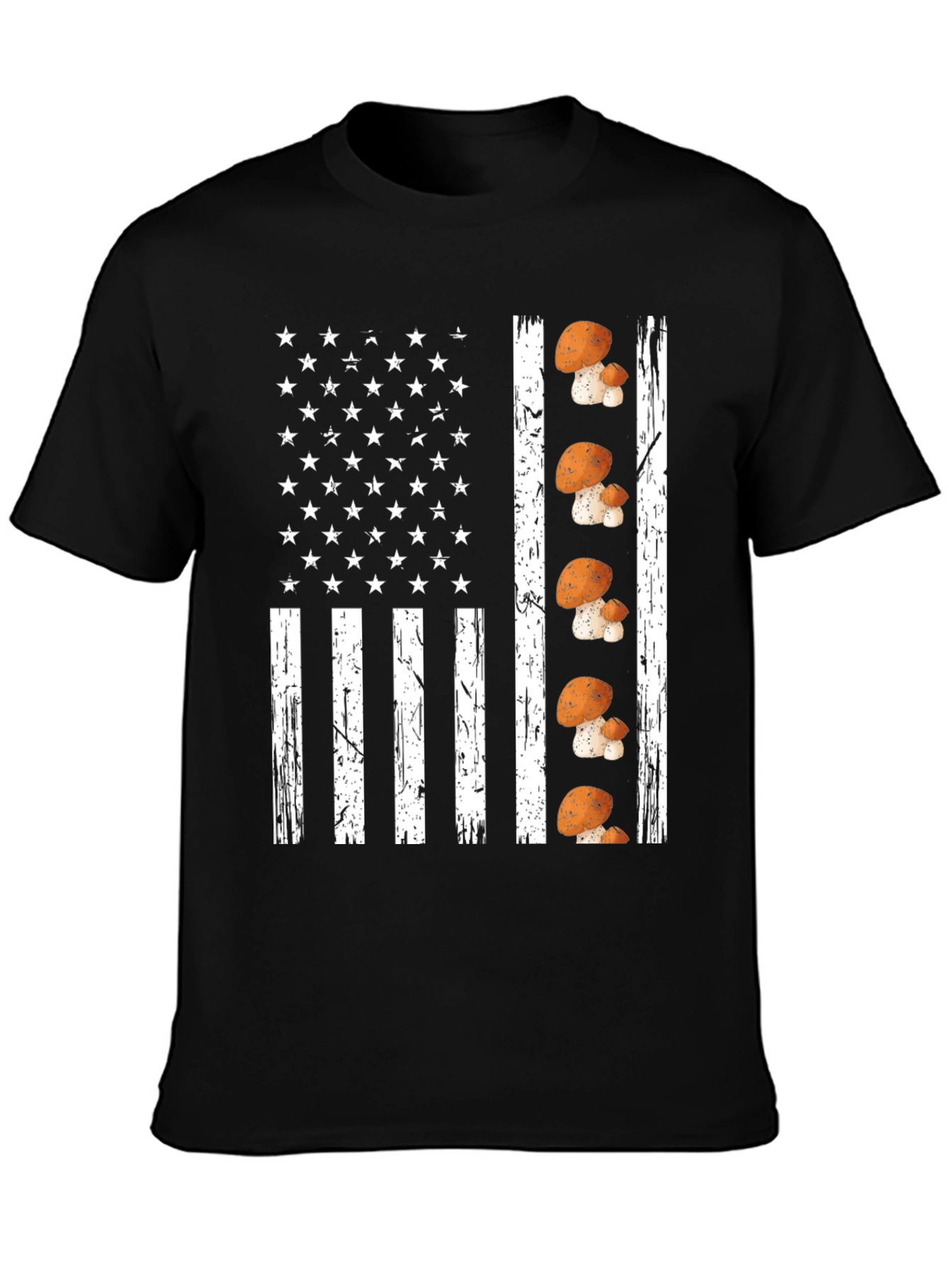 Mushroom American Flag Graphic T-Shirt
