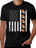 Mushroom American Flag Graphic T-Shirt