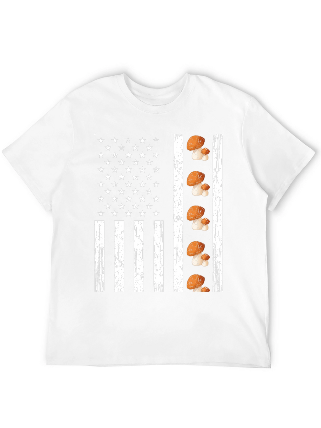 Mushroom American Flag Graphic T-Shirt