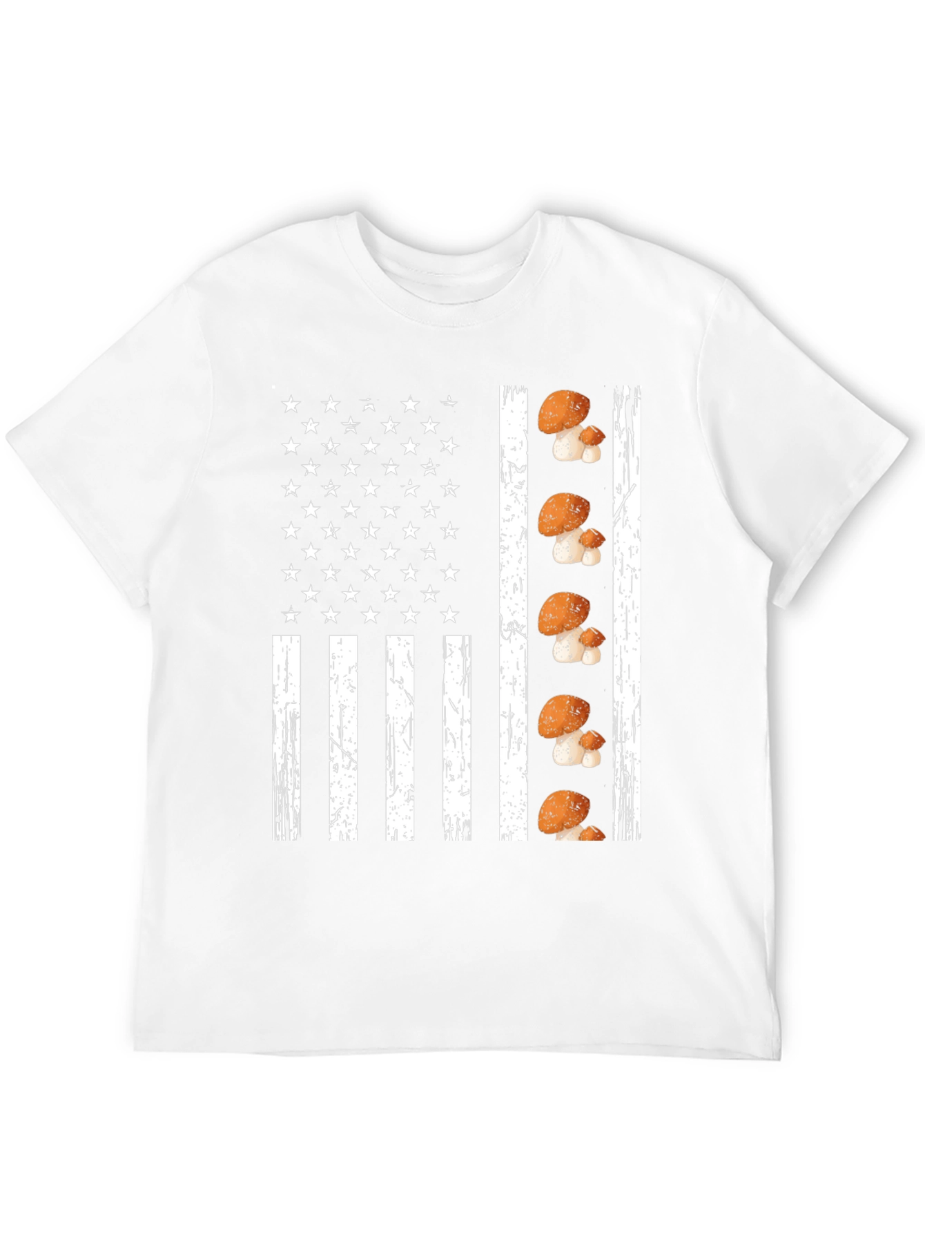 Mushroom American Flag Graphic T-Shirt