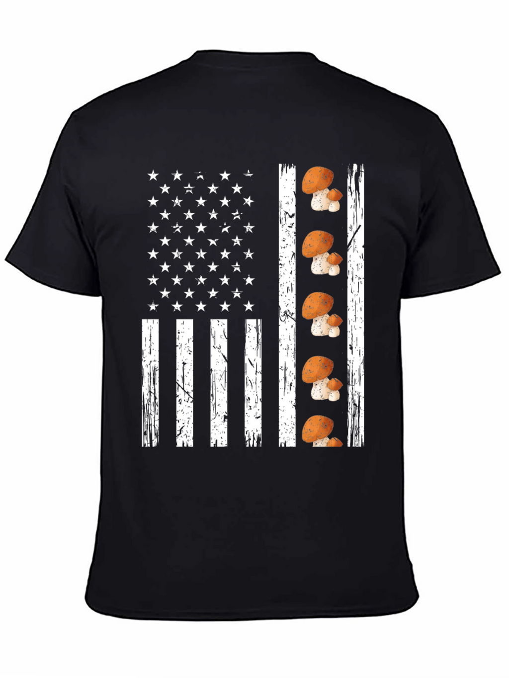 Mushroom American Flag Graphic T-Shirt