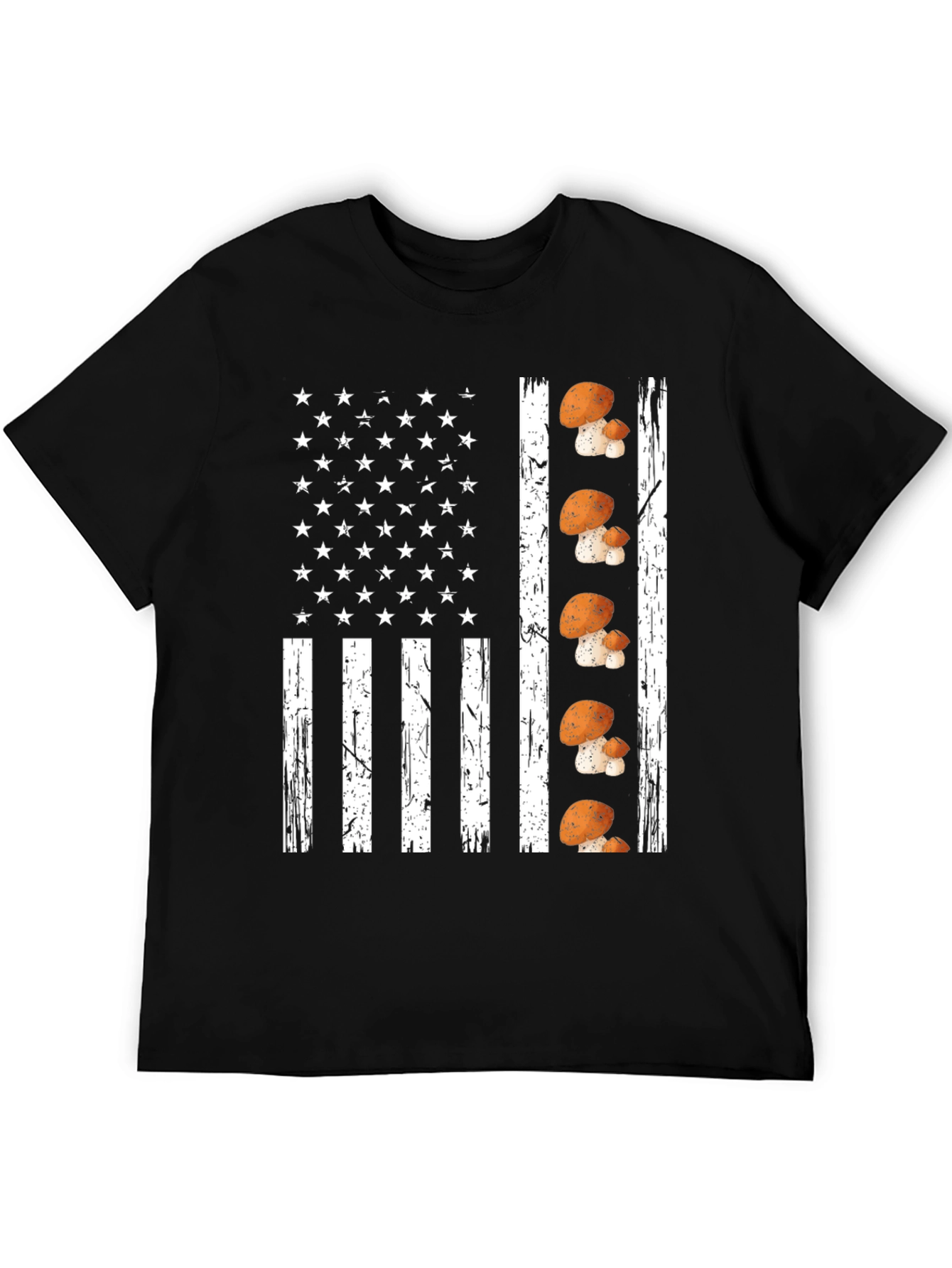Mushroom American Flag Graphic T-Shirt