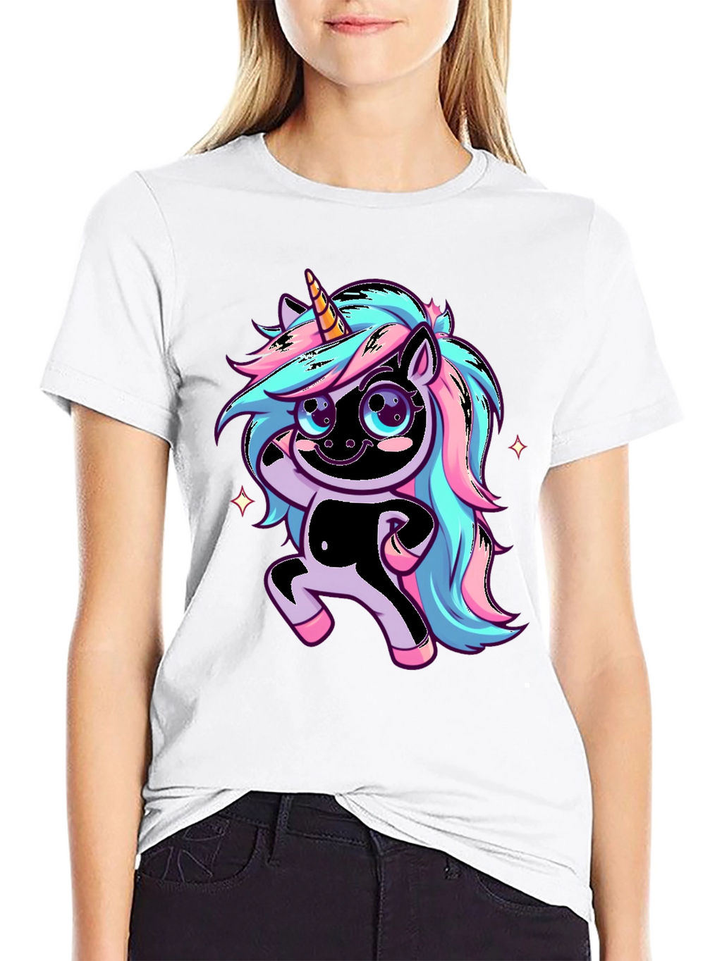 Unicorn Graphic Black T-Shirt