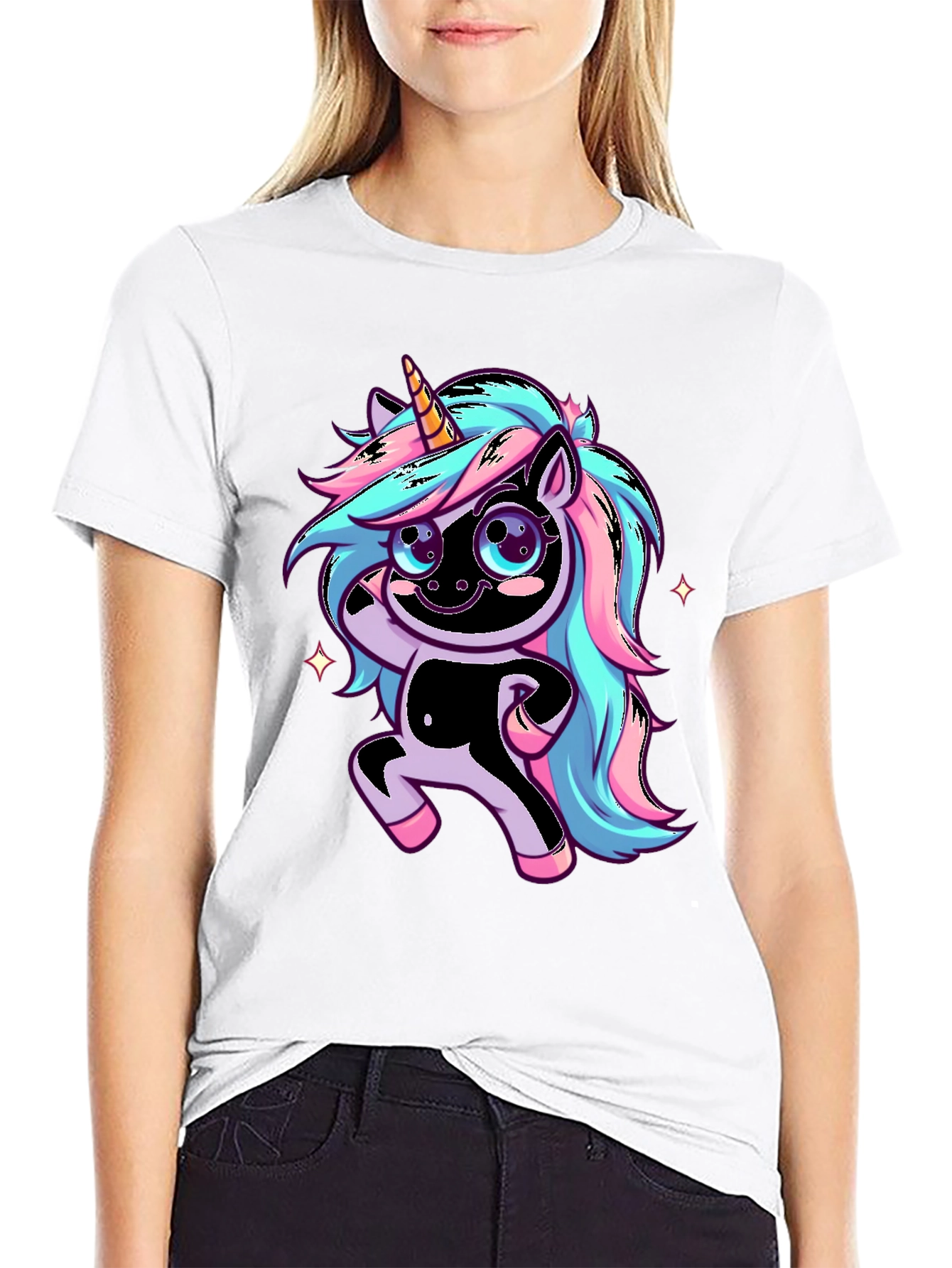 Unicorn Graphic Black T-Shirt