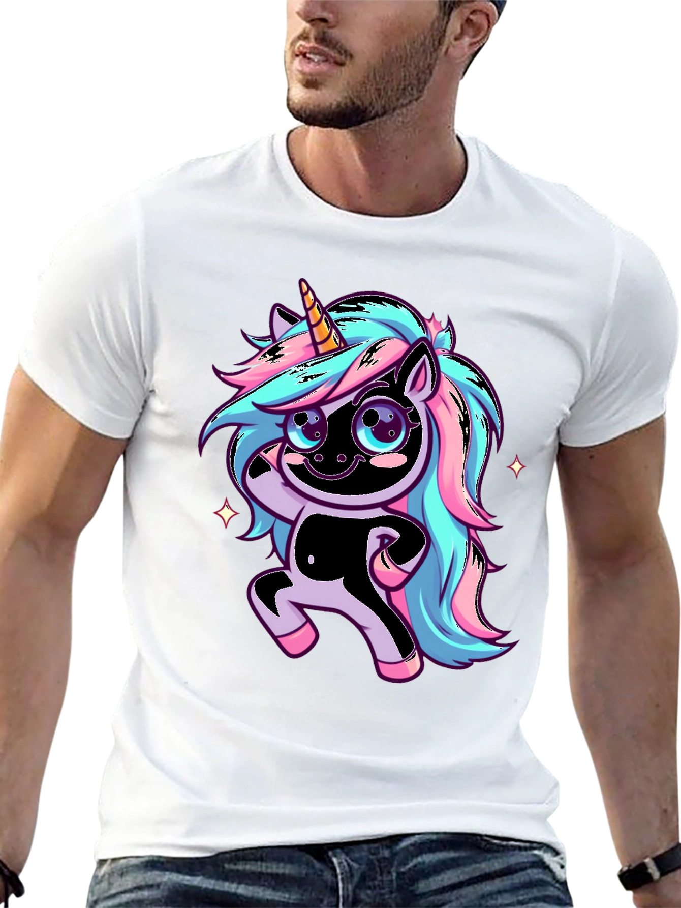 Unicorn Graphic Black T-Shirt