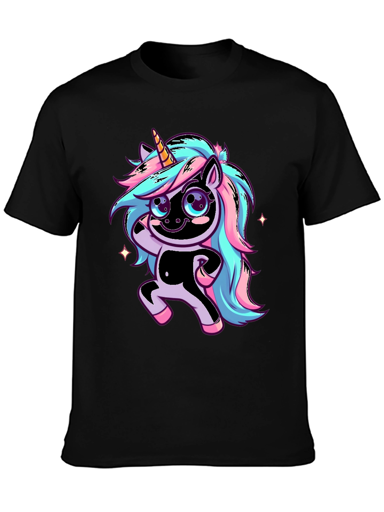 Unicorn Graphic Black T-Shirt