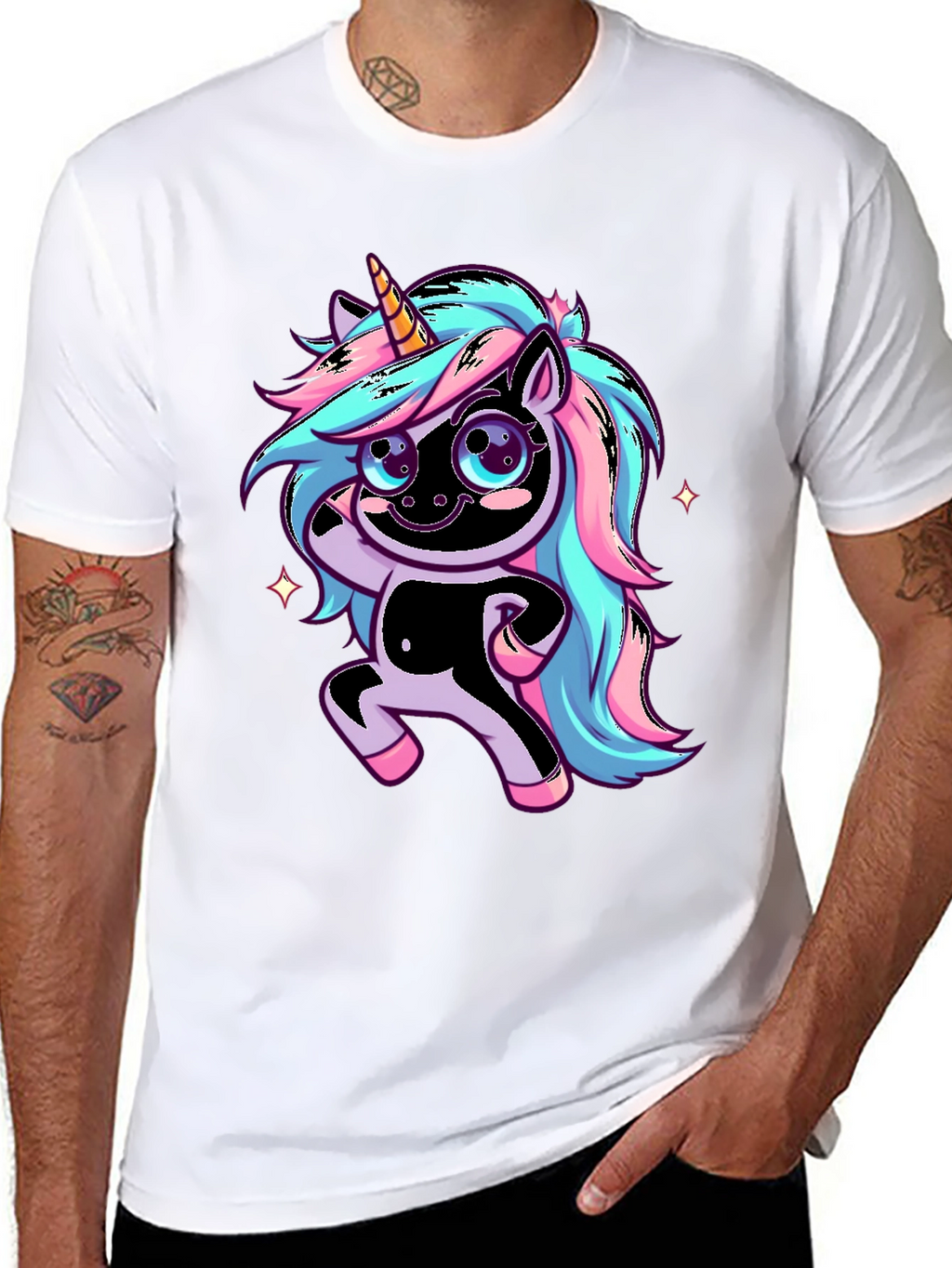 Unicorn Graphic Black T-Shirt