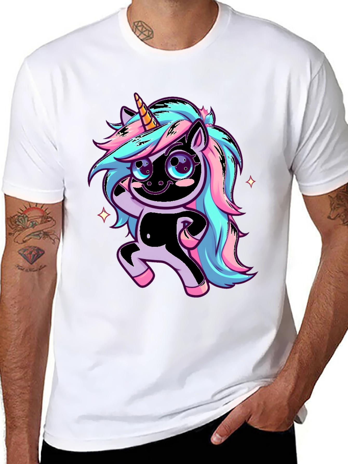 Unicorn Graphic Black T-Shirt