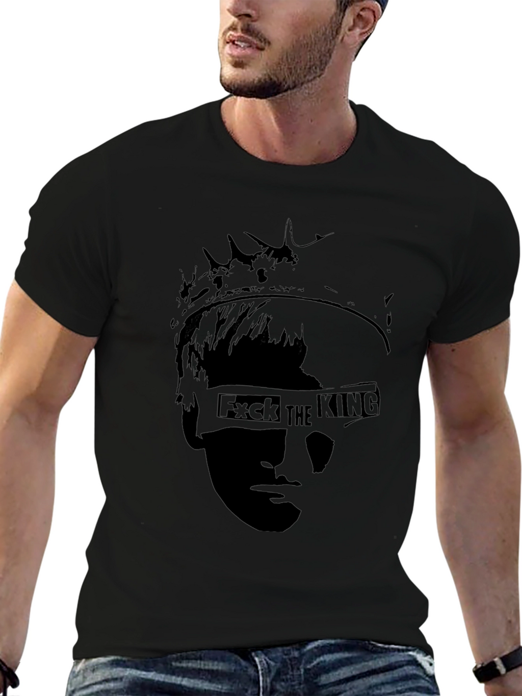 F*ck the King Graphic Black T-Shirt
