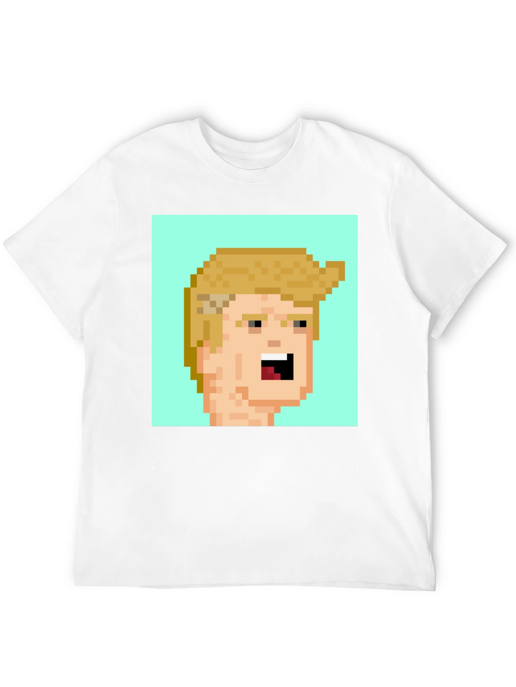 Pixel Art Trump Tee - Black Cotton Blend