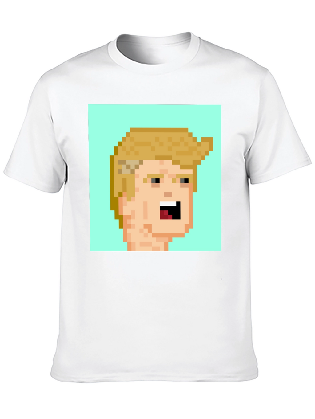 Pixel Art Trump Tee - Black Cotton Blend