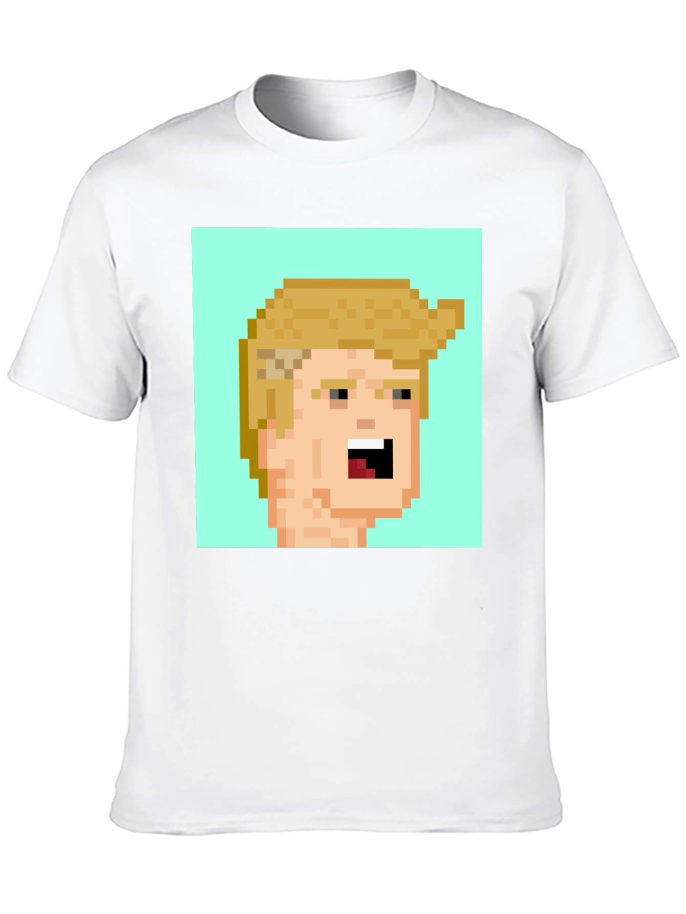 Pixel Art Trump Tee - Black Cotton Blend