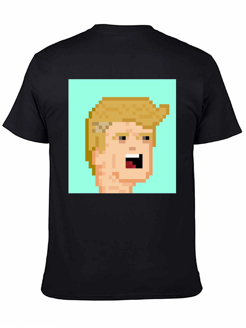 Pixel Art Trump Tee - Black Cotton Blend