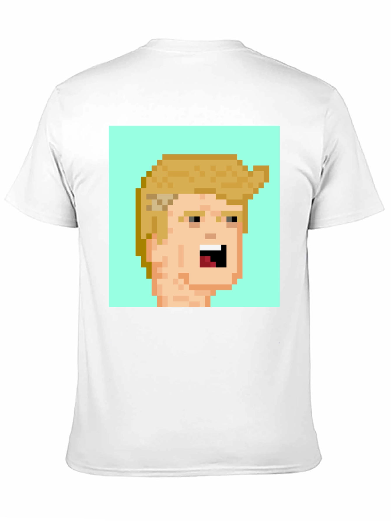 Pixel Art Trump Tee - Black Cotton Blend