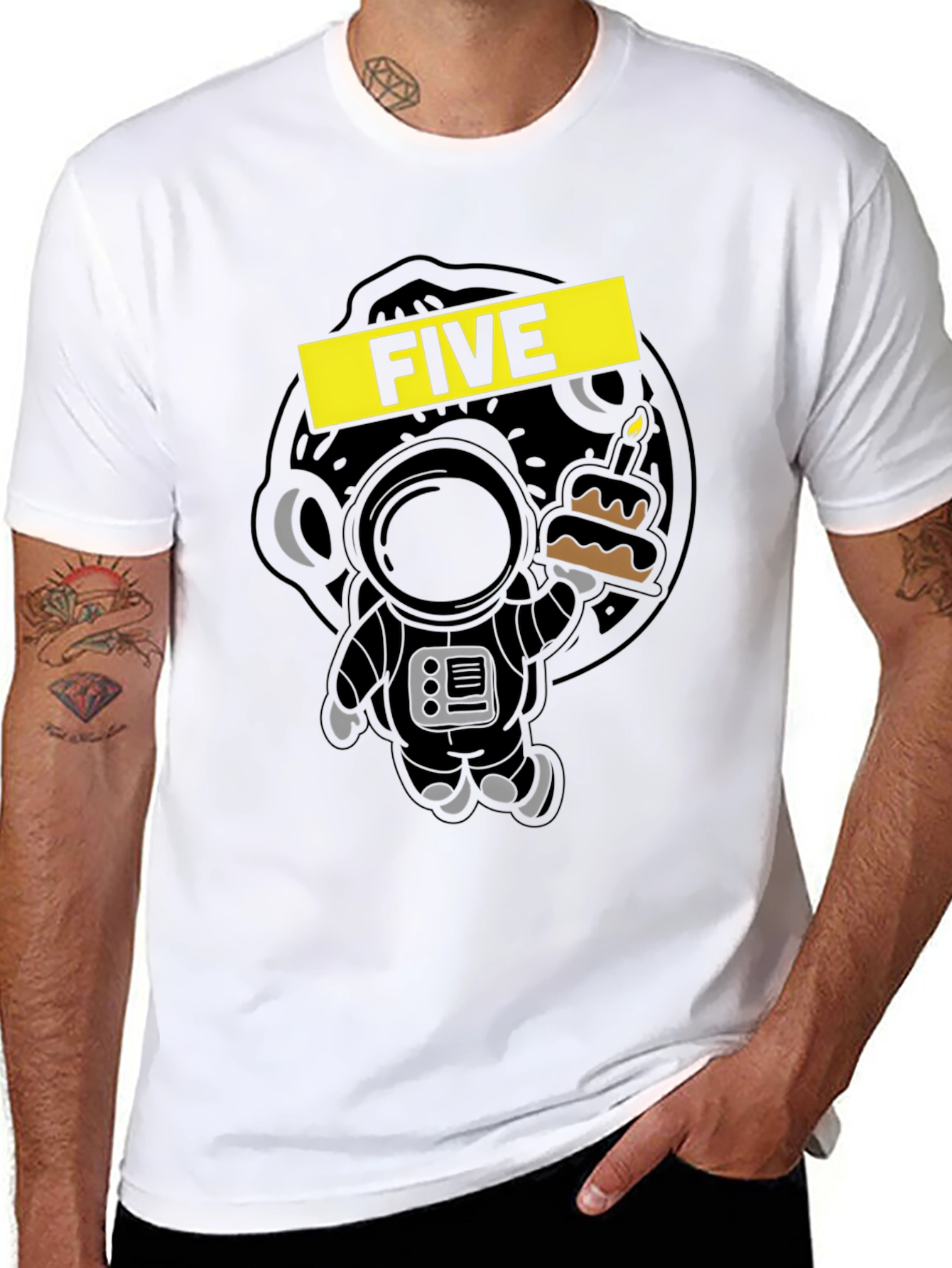 Five Birthday Astronaut Graphic Tee