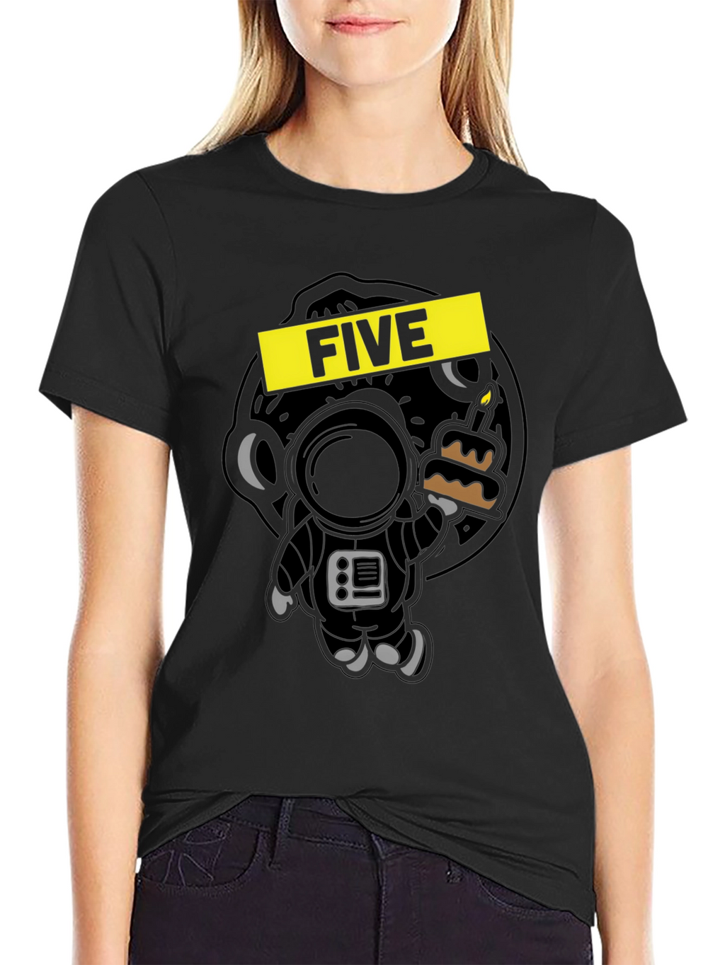 Five Birthday Astronaut Graphic Tee