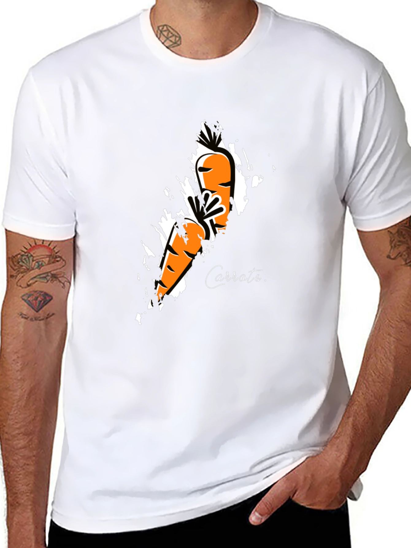 Carrots Graphic T-Shirt - Unique Artistic Design