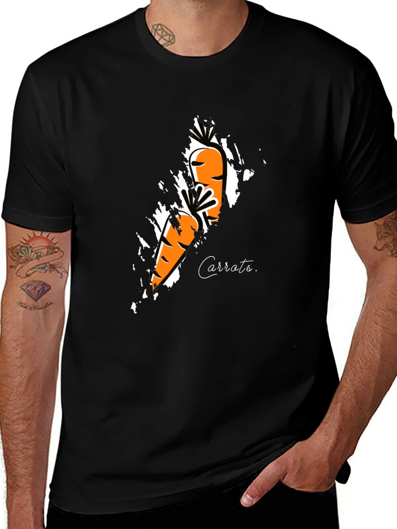 Carrots Graphic T-Shirt - Unique Artistic Design