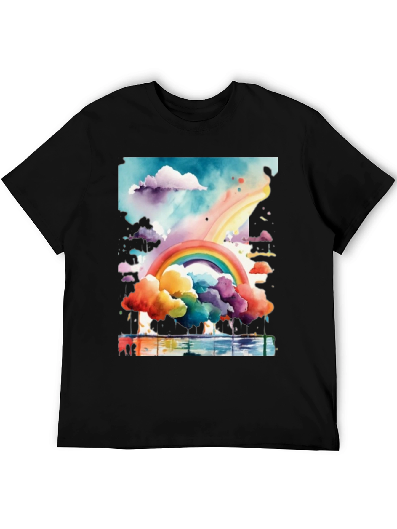 Rainbow Watercolor Graphic Tee - Unisex