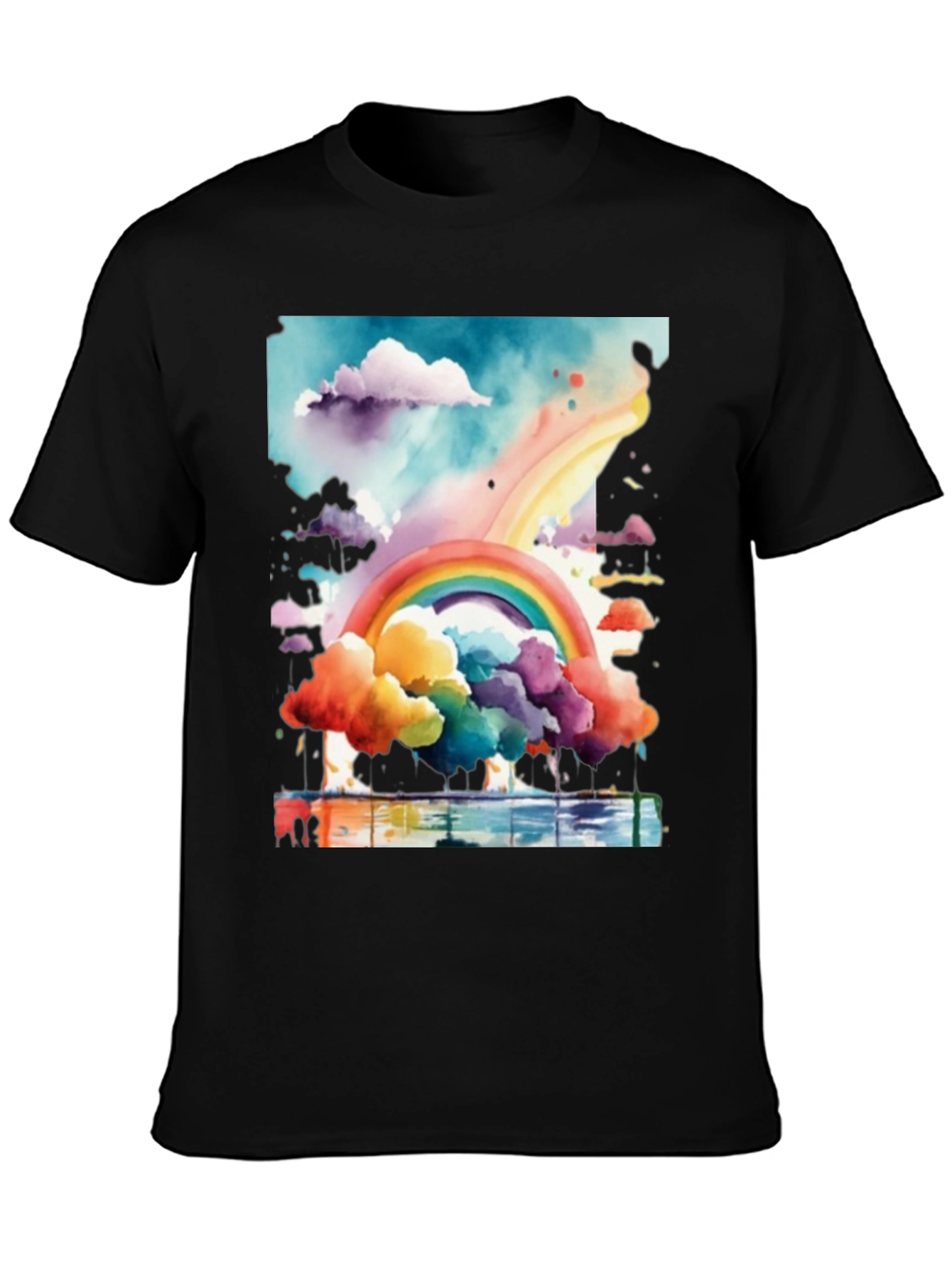 Rainbow Watercolor Graphic Tee - Unisex