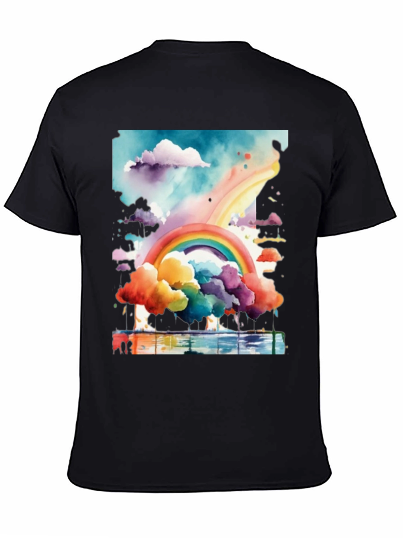 Rainbow Watercolor Graphic Tee - Unisex