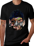 Abstract Portrait Graphic Black T-Shirt