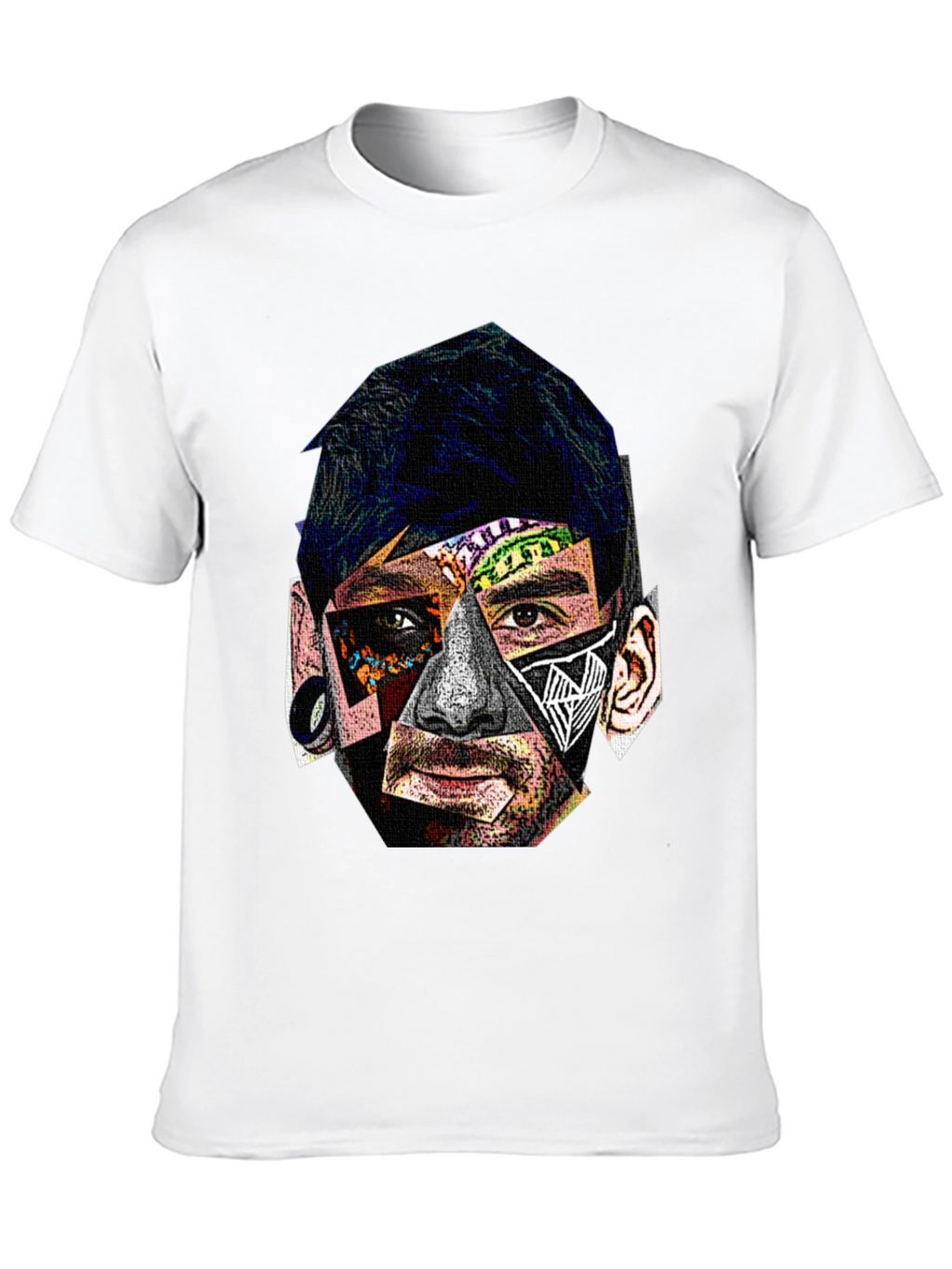 Abstract Portrait Graphic Black T-Shirt