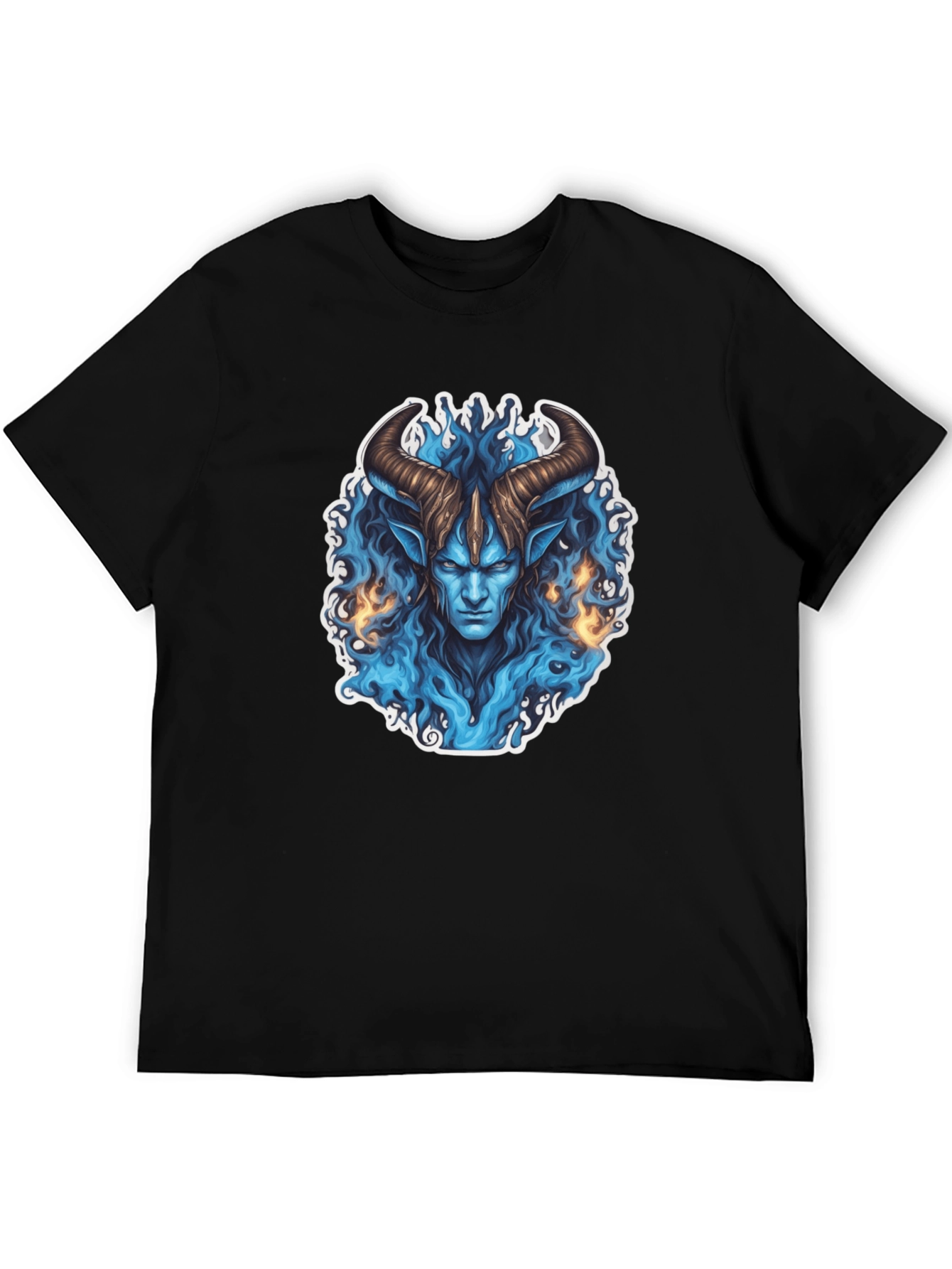 Mystic Demon Horned T-Shirt - Black