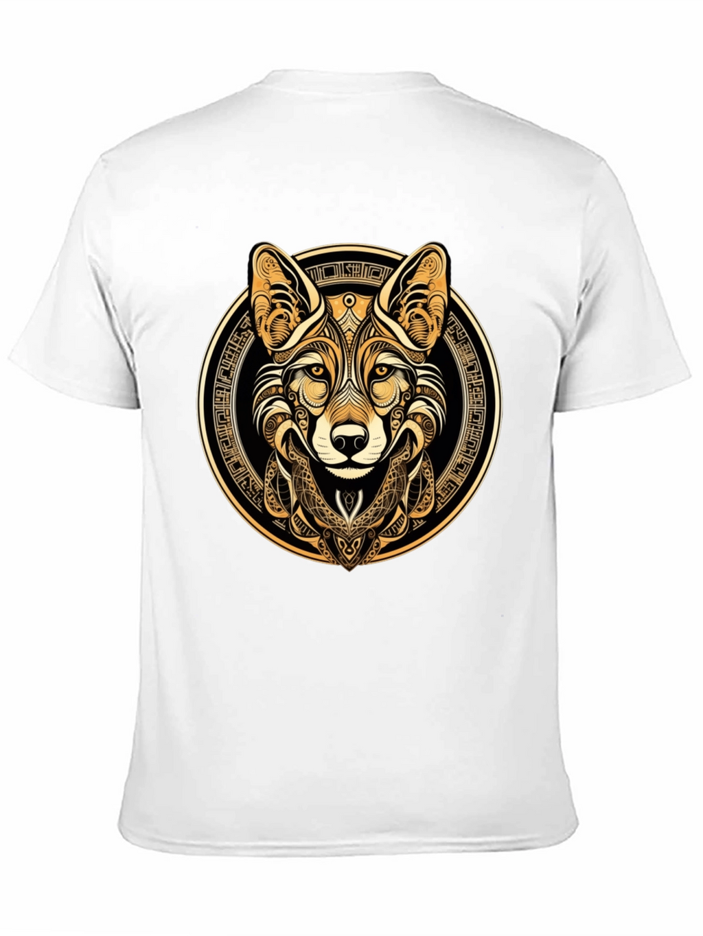 Tribal Fox Graphic Tee - Stylish Mens Black T-Shirt