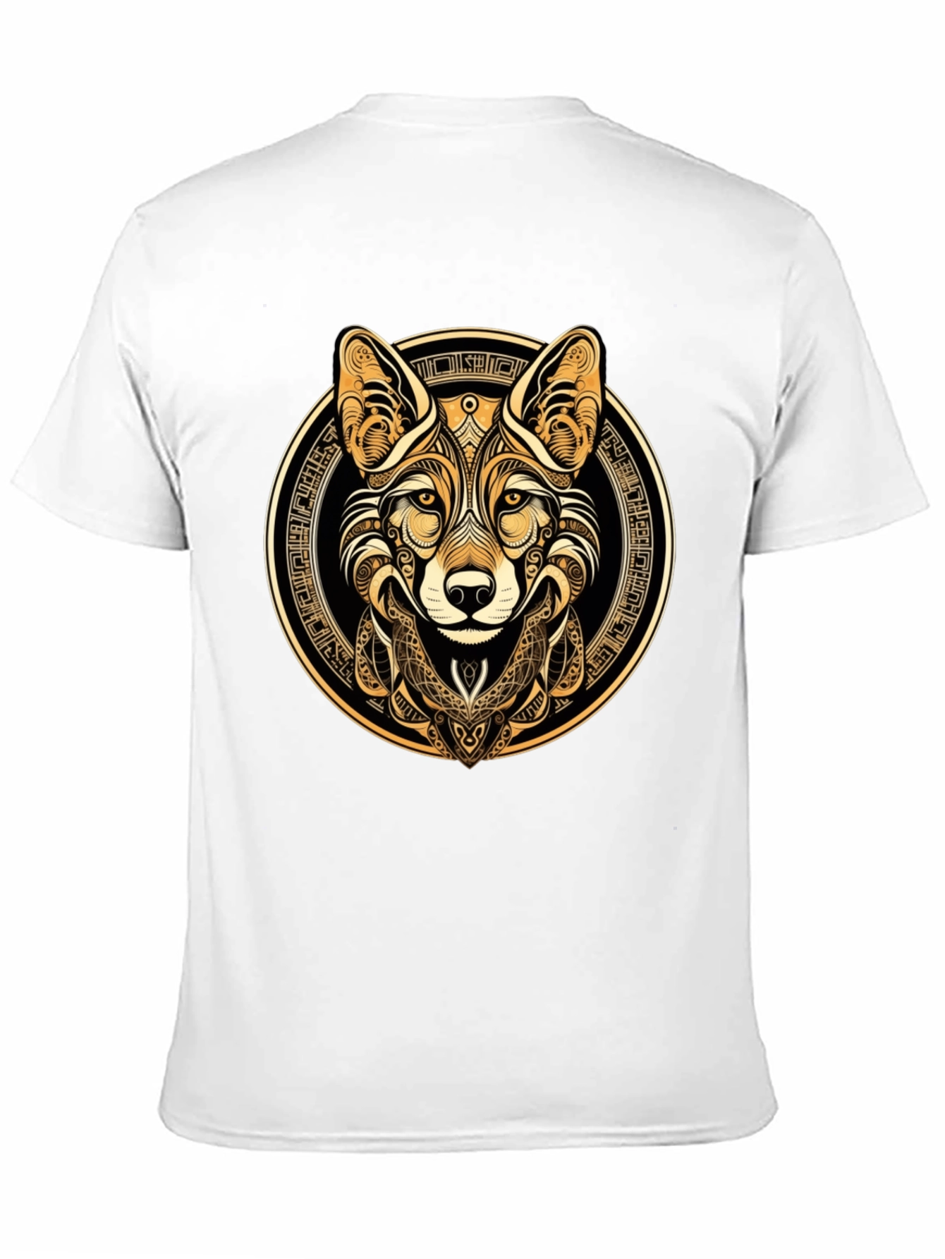Tribal Fox Graphic Tee - Stylish Mens Black T-Shirt