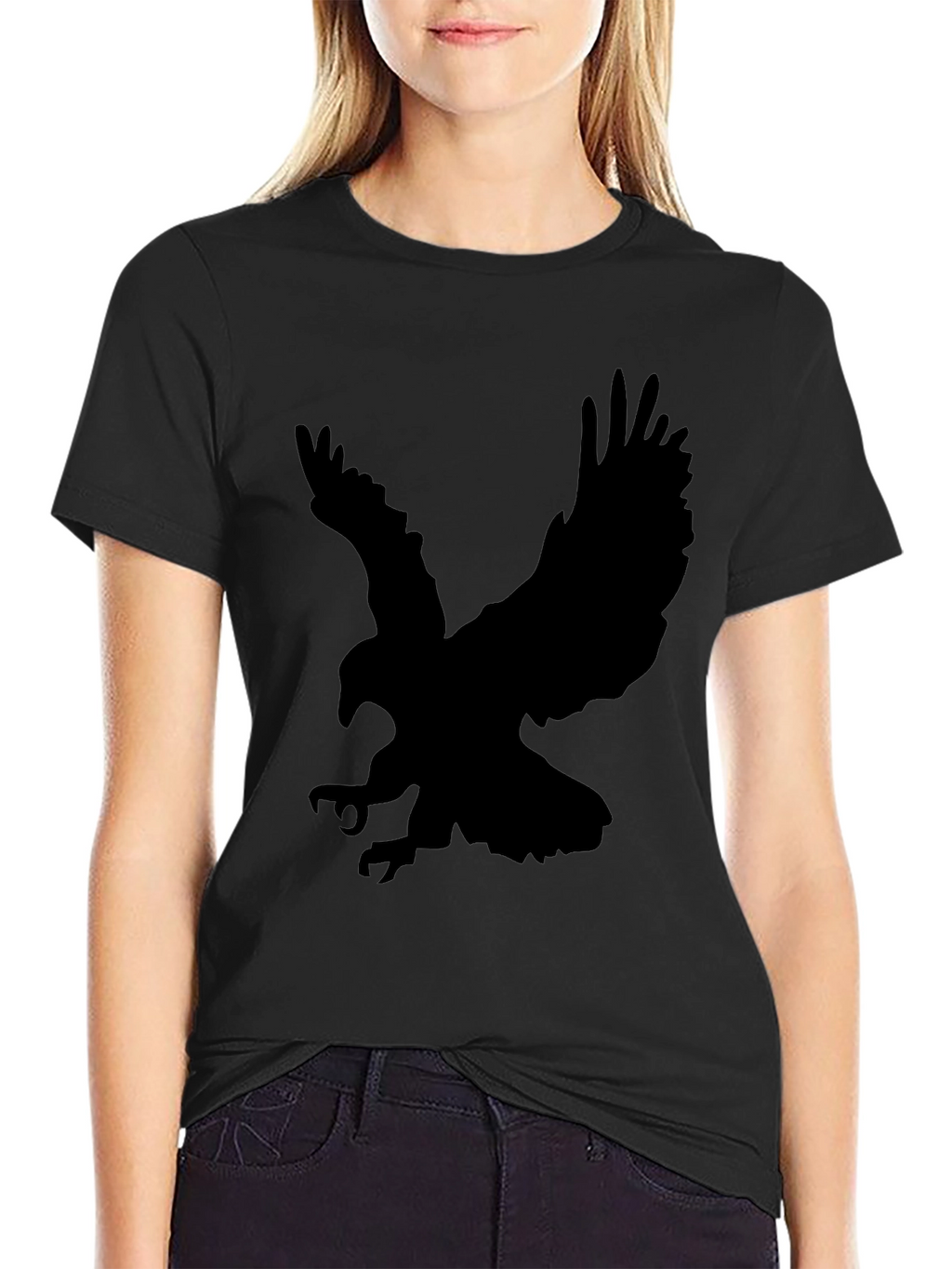 Mens Black Eagle Graphic T-Shirt