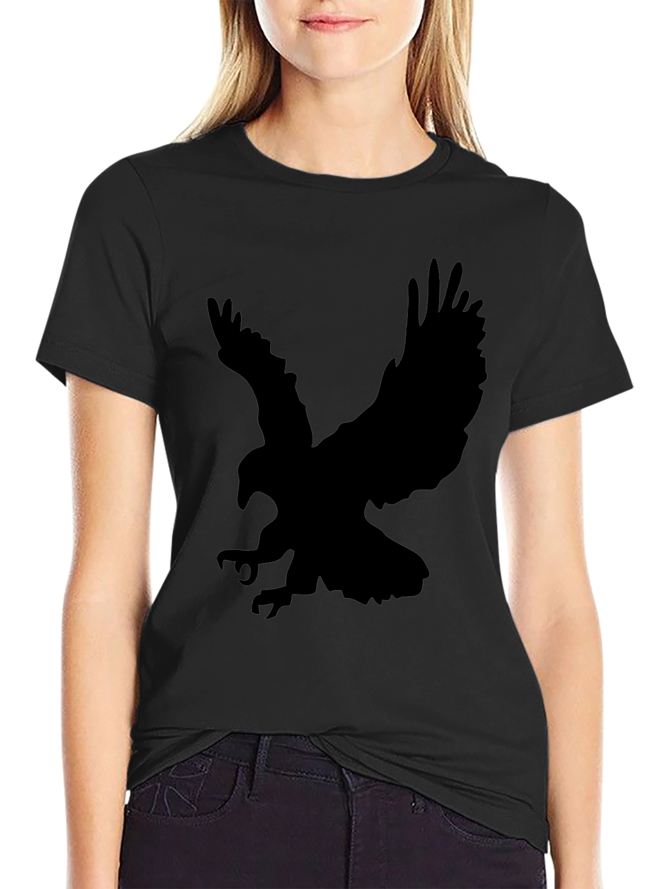 Mens Black Eagle Graphic T-Shirt
