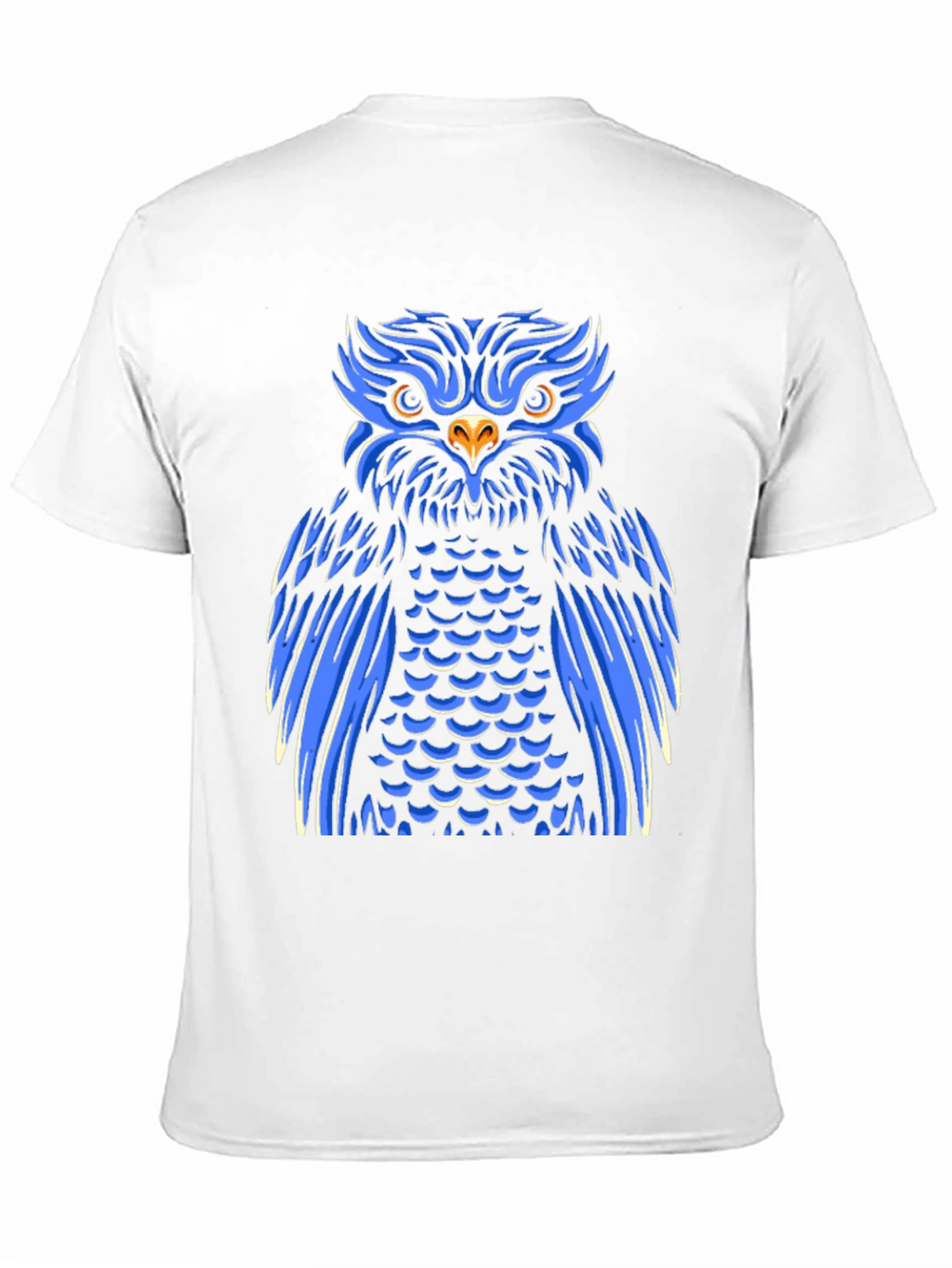 Cool Blue Owl Graphic Print Black T-Shirt