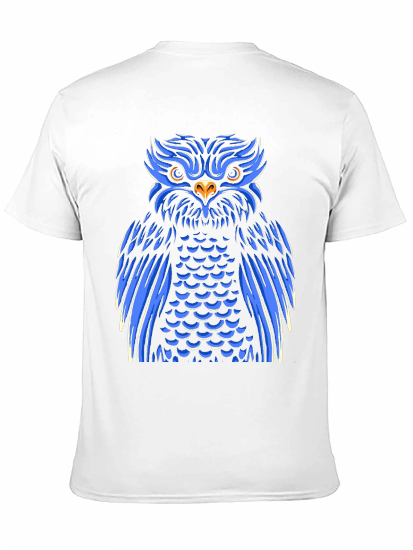 Cool Blue Owl Graphic Print Black T-Shirt