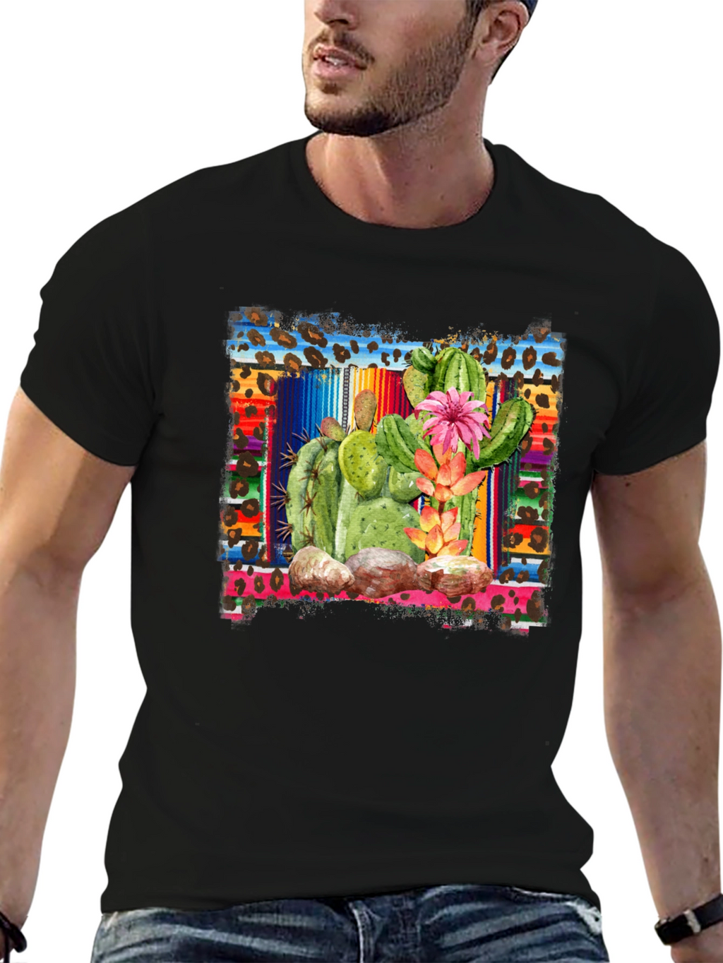 Cactus Graphic T-Shirt - Southwestern Style