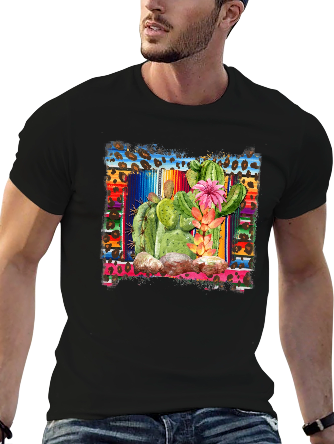 Cactus Graphic T-Shirt - Southwestern Style