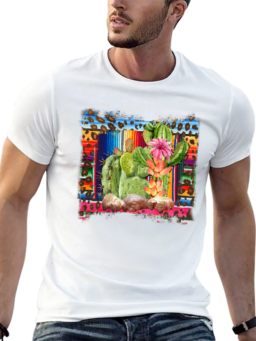 Cactus Graphic T-Shirt - Southwestern Style