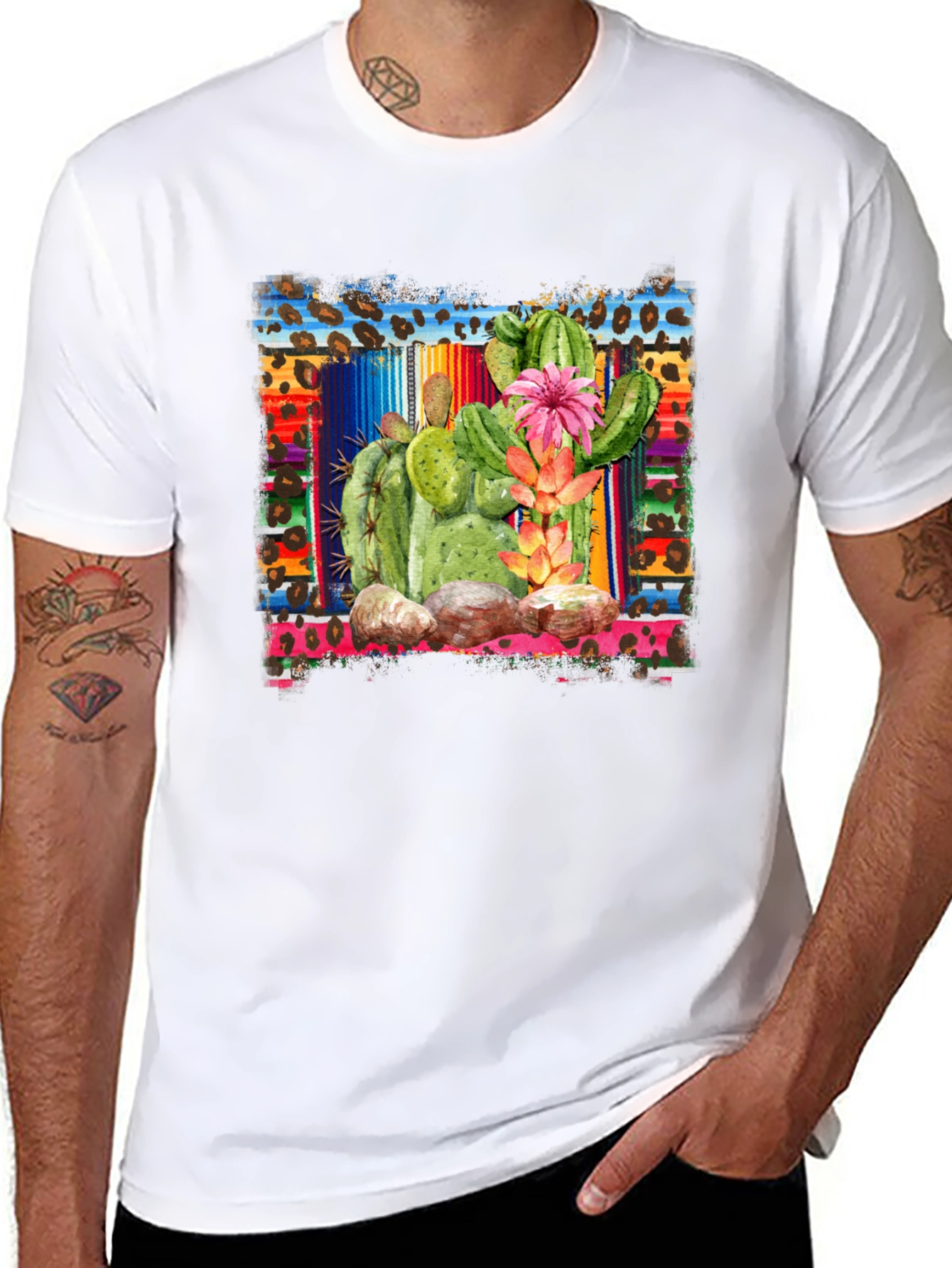 Cactus Graphic T-Shirt - Southwestern Style