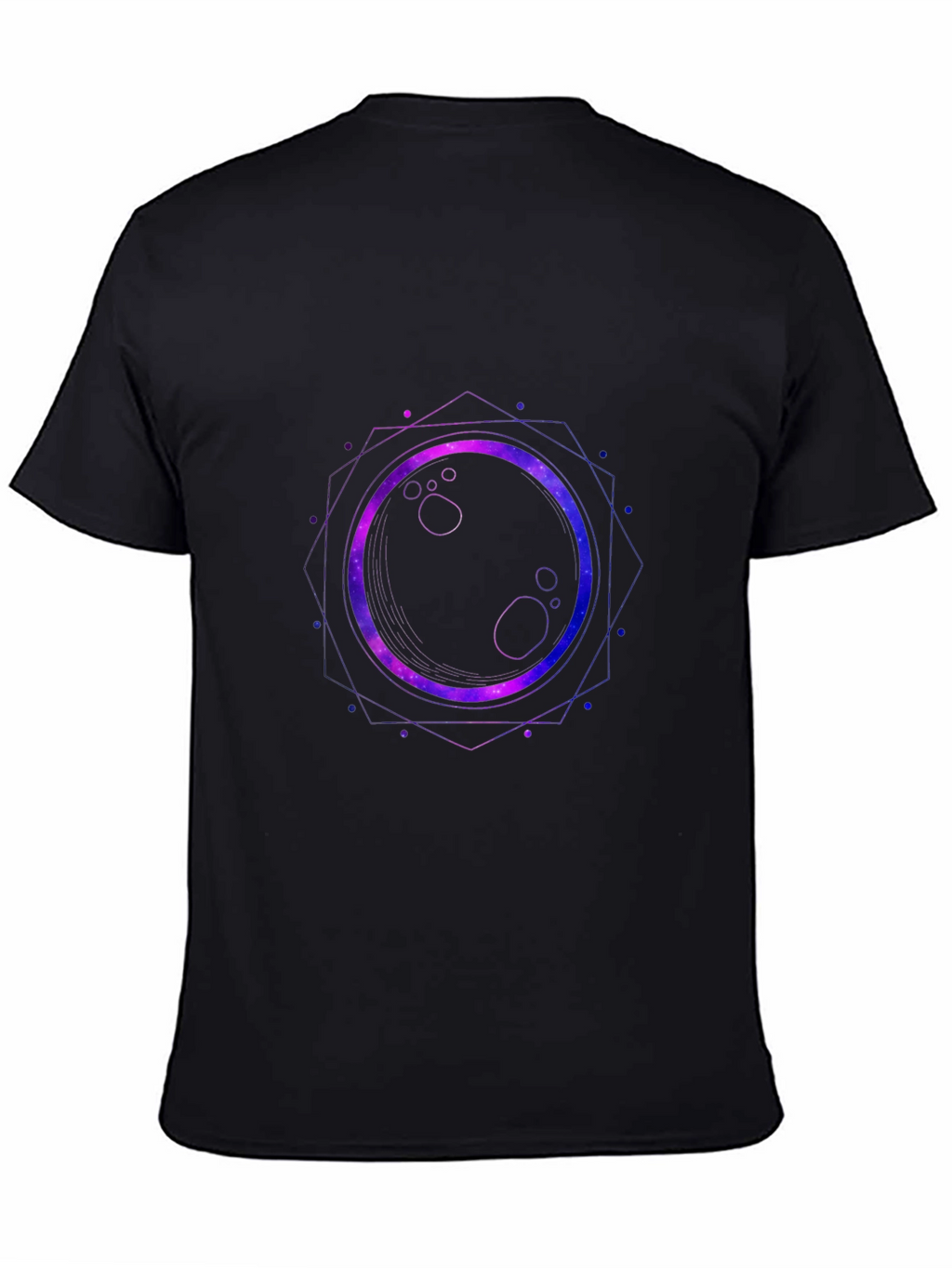 Cosmic Eclipse Graphic Tee - Black Cotton Blend