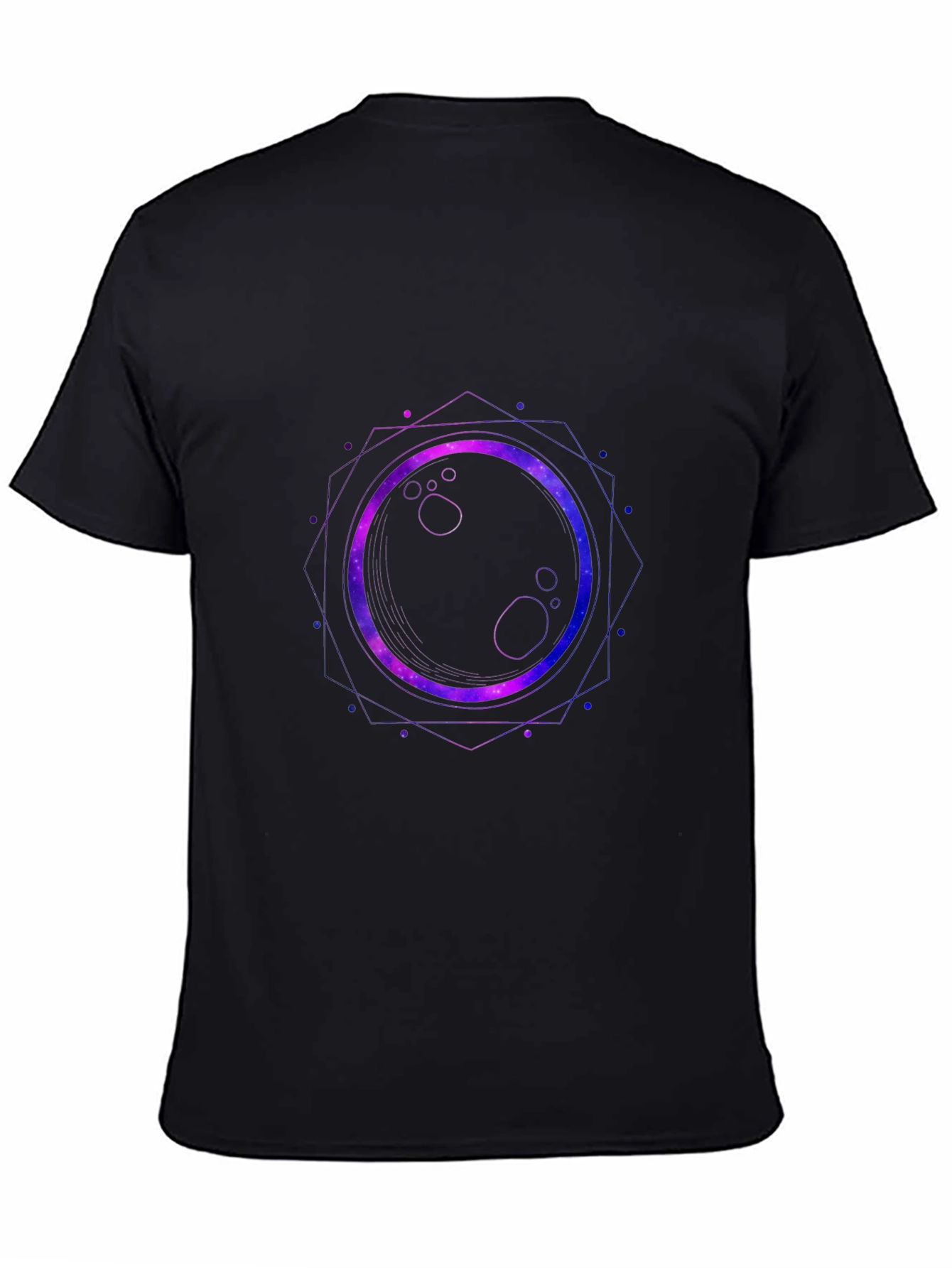 Cosmic Eclipse Graphic Tee - Black Cotton Blend