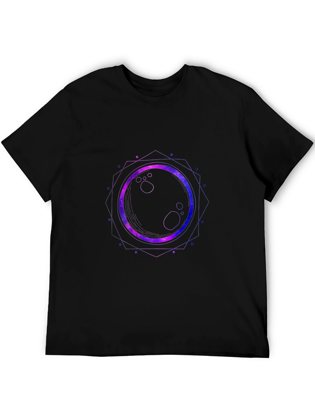 Cosmic Eclipse Graphic Tee - Black Cotton Blend