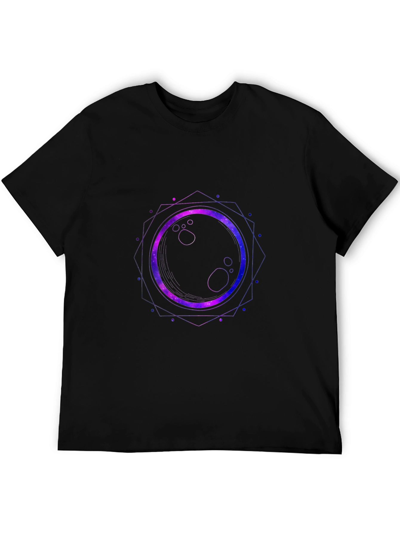 Cosmic Eclipse Graphic Tee - Black Cotton Blend