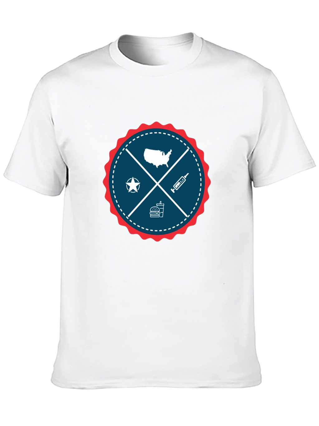 Patriotic USA Graphic T-Shirt - Crew Neck